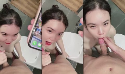 Em tiktoker xinh dâm đang tắm mà em cũng đòi vào bú cu